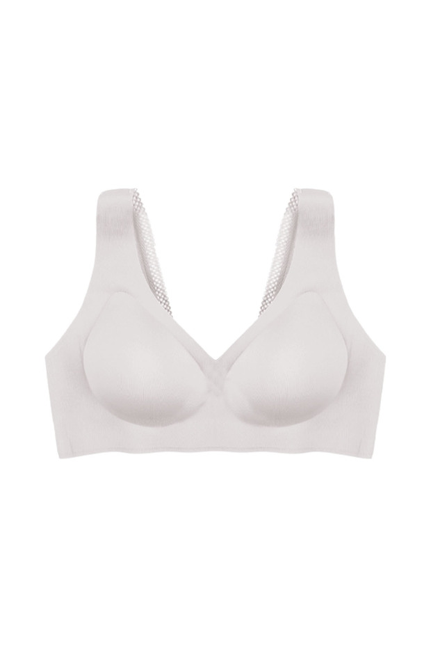 Non-wired Laser Cut Detailed Back Lace Piece Stitch-Free Bra