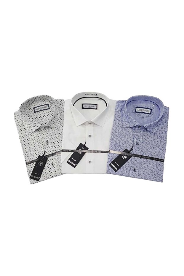 3-Piece Slim Fit Men's Short Sleeve Shirt Set – Size m