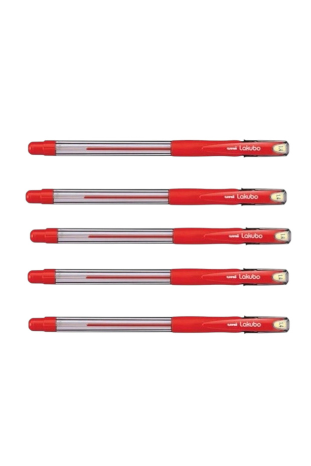 Uniball lakubo broad (1.4) red ballpoint pen (5 pieces)