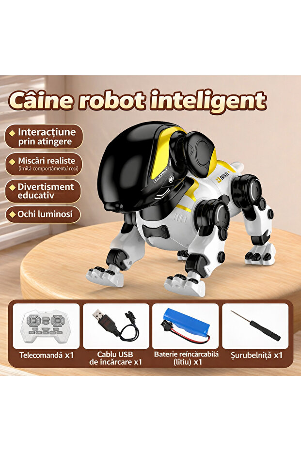 Caine Robot Inteligent cu Telecomanda 2.4G, Programabil, Efecte si Sunete Multiple functii - 2