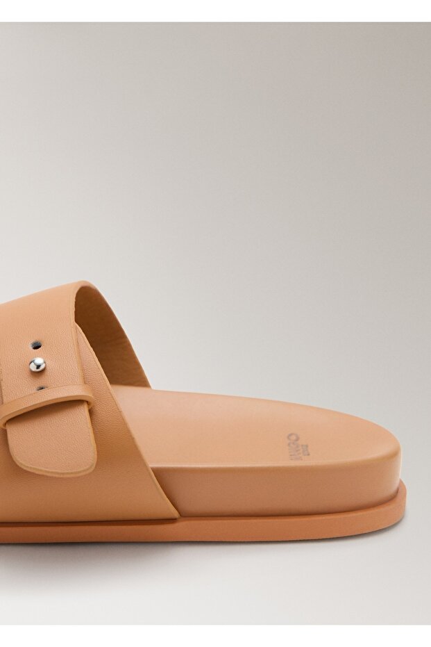 Çift tokalı deri sandalet - 3