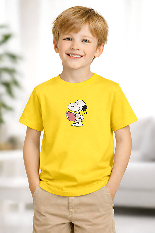 Snoopy Not Printed Unisex Children's T-Shirt, Pack of Cotton