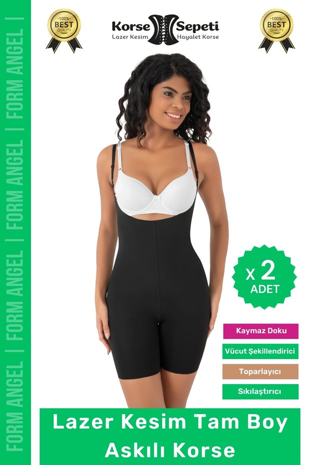 # Corset 2 Size Reducer Firming Non-Slip Women's Laser Cut Full Length Strap Corset - 2 Pieces