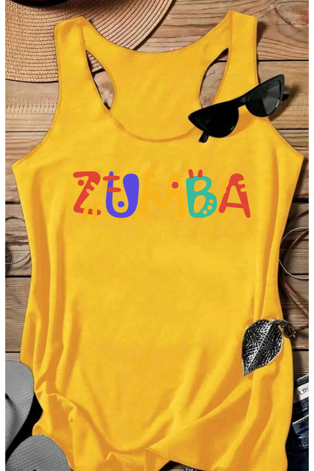 Zumba Printed Women's Swimmer Athlete Cotton Pack U-Neck Tshirt
