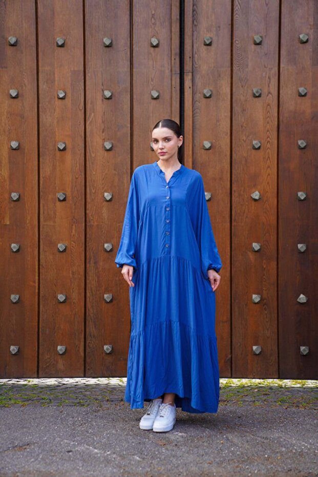 Blue Layer by Layer Relaxed Fit Black Shirt Dress
