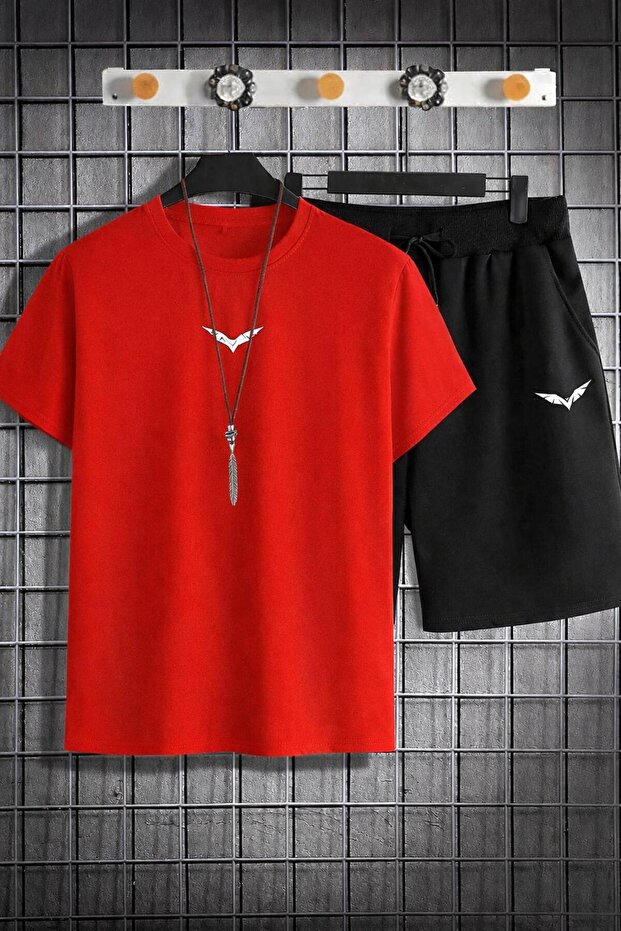 Unisex Wing Printed Shorts and T-Shirt Set