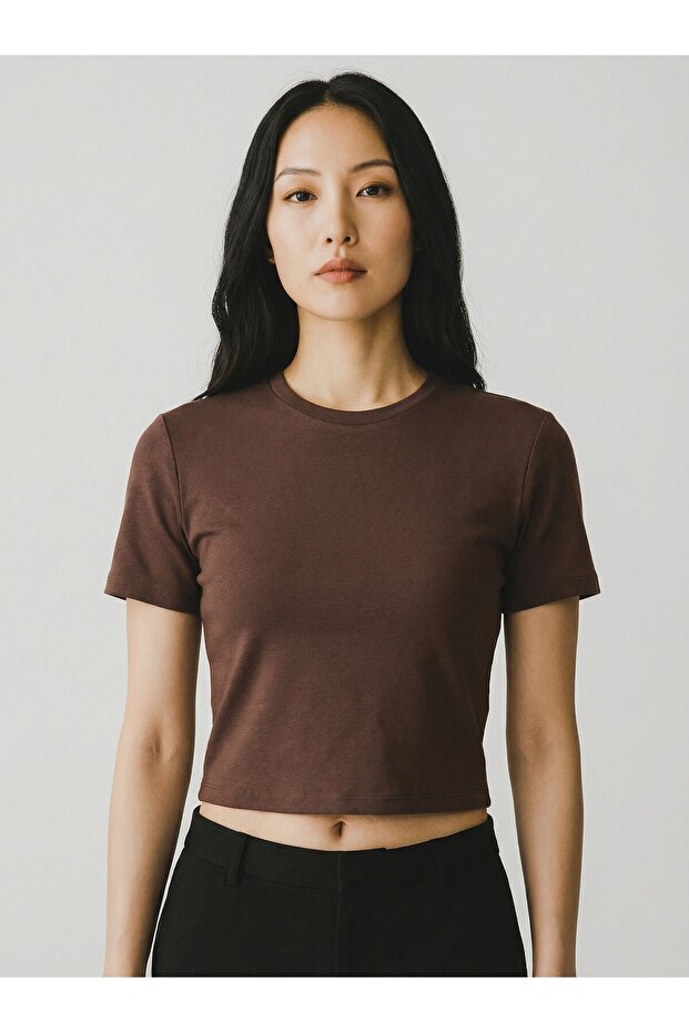 Basic Lycra Combed Cotton Ribbed Crop - 1