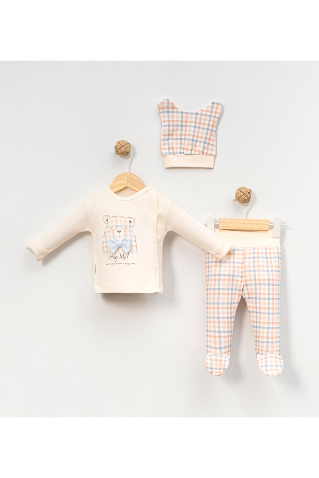 Men's Plaid Piece Ayicik-3 Piece Hospital Release Zibin Set