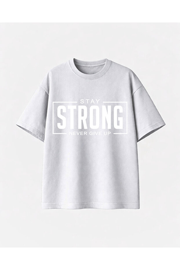 Strong Printed White Tshirt - 1