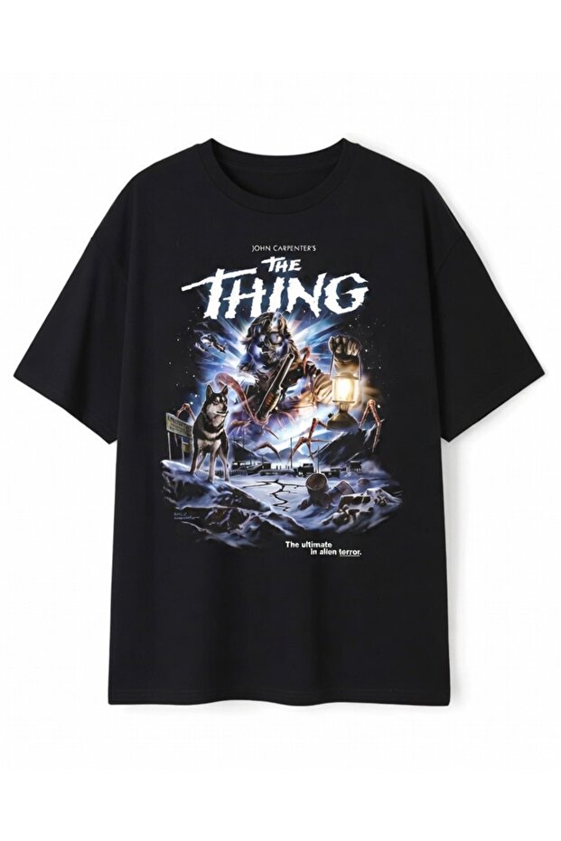 The Thing Baskılı Siyah Tişört