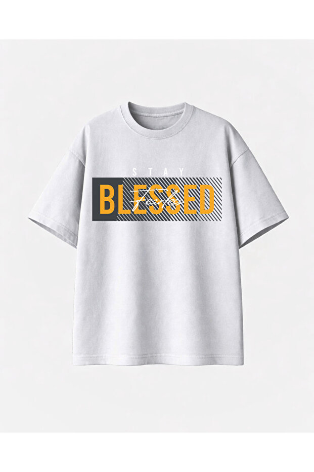 Blessed Printed White Tshirt - 1