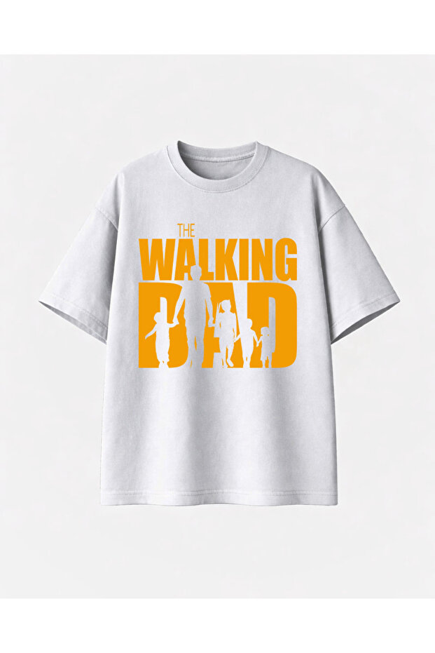 تي شيرت أبيض من the walking dad مطبوع - 1