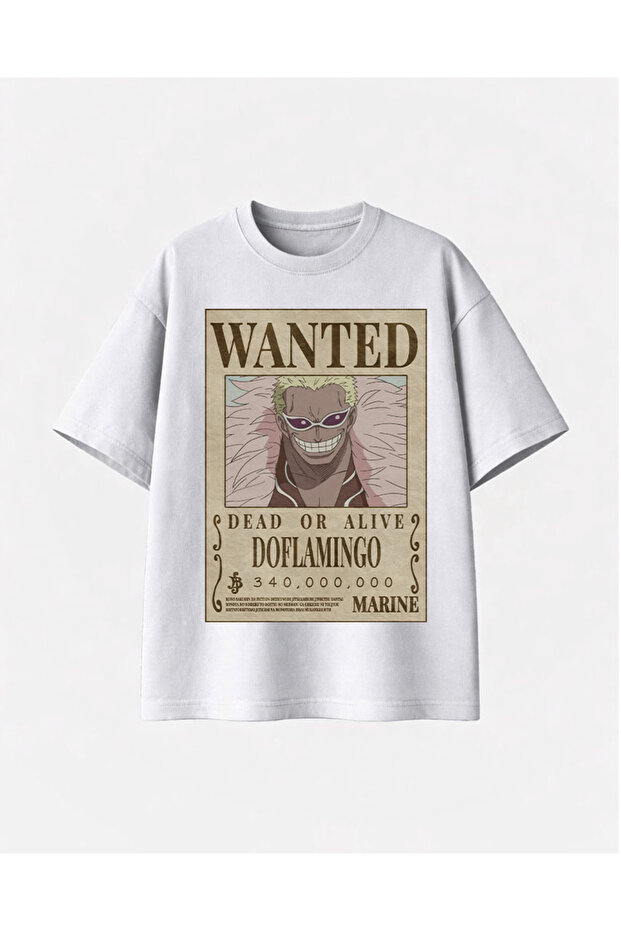 Wanted Doflamıngo Printed White Tshirt - 1
