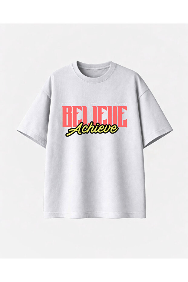 قميص أبيض من نوع achıeve مطبوع - 1