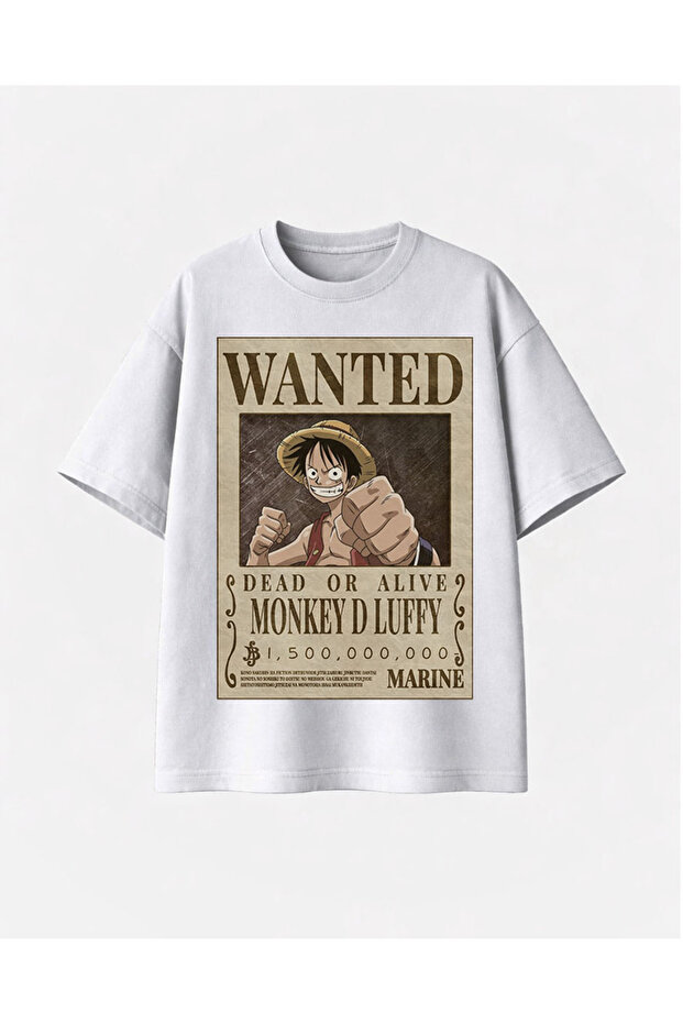 Wanted Monkeydluffy Printed White Tshirt - 1