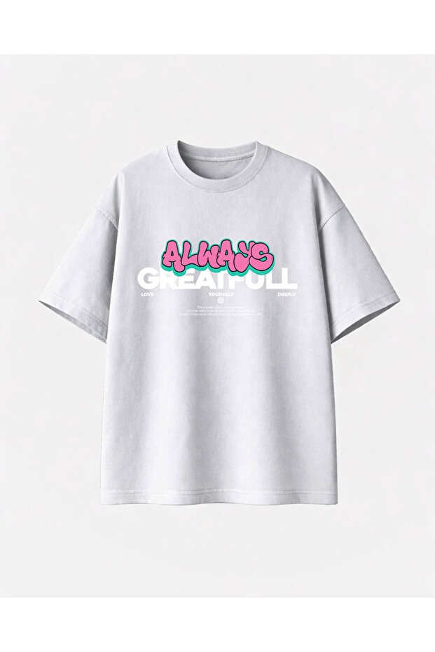 تيشيرت أبيض دائمًا مطبوع - 1