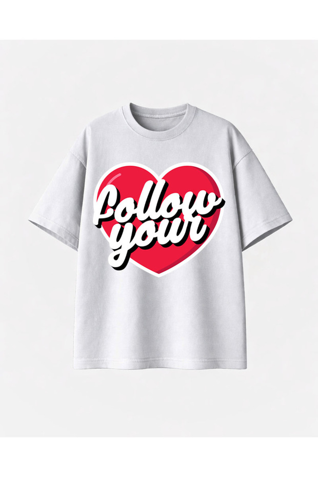Follow Your Printed White Tshirt