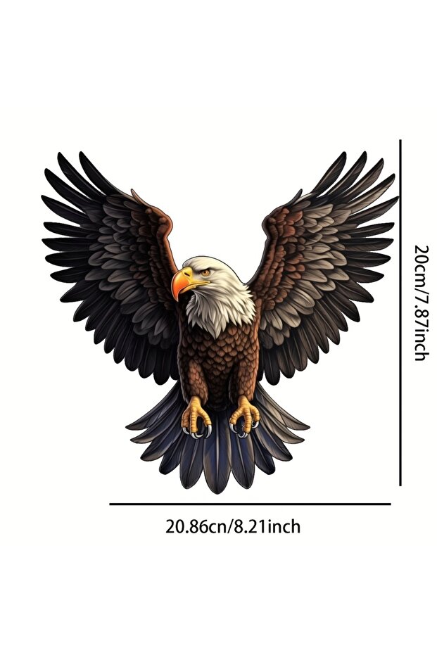 20.86x20CM 1pc 3D Flying Eagle HD Picture Car Stickers for Auto Door Window Body Vinyl Decals Americ