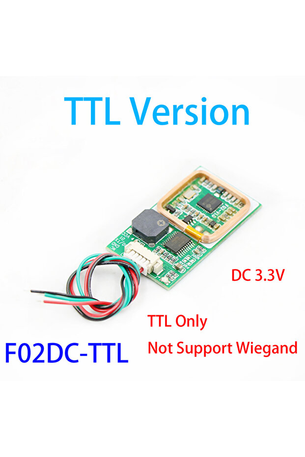 وحدة قارئ لاسلكي بتقنية RFID من نوع TTL F02DC بجهد 3.3 فولت، قارئ بطاقات هوية IC بتردد مزدوج 13.56 ميجاهرتز + 125 كيلوهرتز بتقنية Wiegand