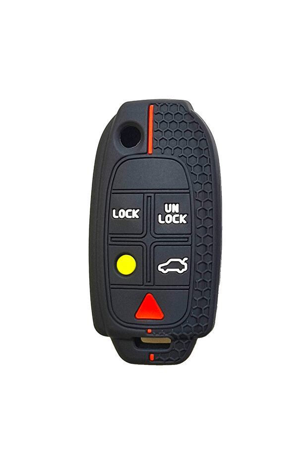 black 5 Butt New Style Silicone Car Key Case Cover Holder Protect Set for Volvo S80 S60 V70 XC70 XC9