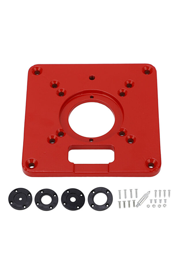 Red Multifunctional Aluminium Router Table Insert Plate Woodworking Trimmer Electric Wood Milling Fl