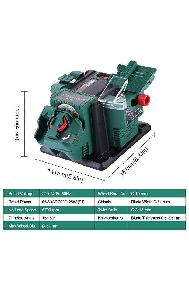 EU POSENPRO 65W Multi-Functional Electric Sharpener, Bench Mounting Multipurpose Sharpener/Chisel/HS - 2