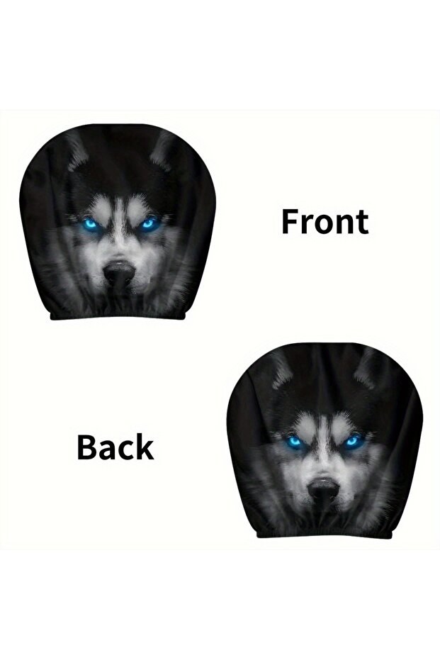 239 Black Timberwolf Breathable Car headrest Cover 2pcs, car interior parts, stain-resistant, retrac