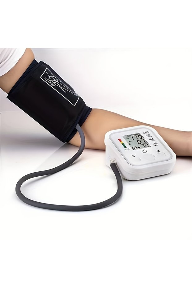 White Electric Tonometer Arm Blood Pressure Monitor Digital Heart Beat Rate Pulse Meter Backlight Au