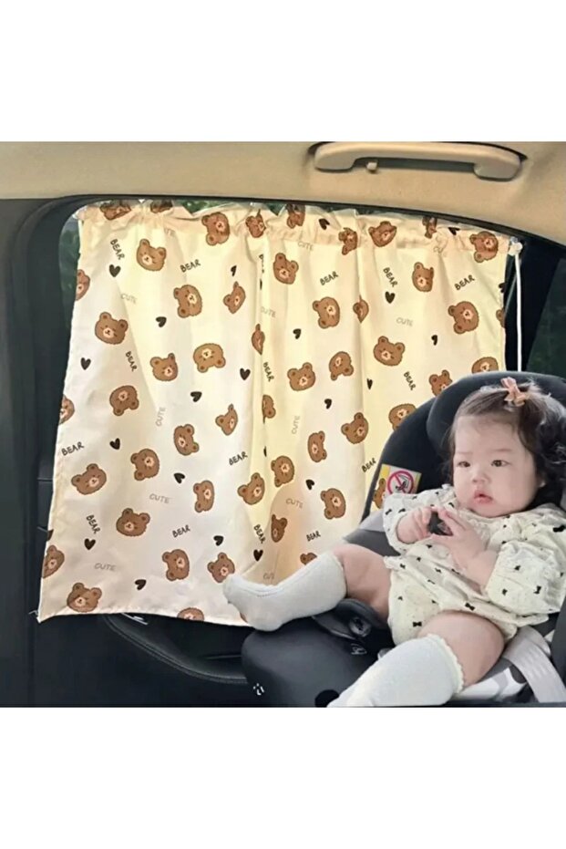 beara-1pc Reusable cartoon sun shade for auto side window suction mount uv resistant cover for babie