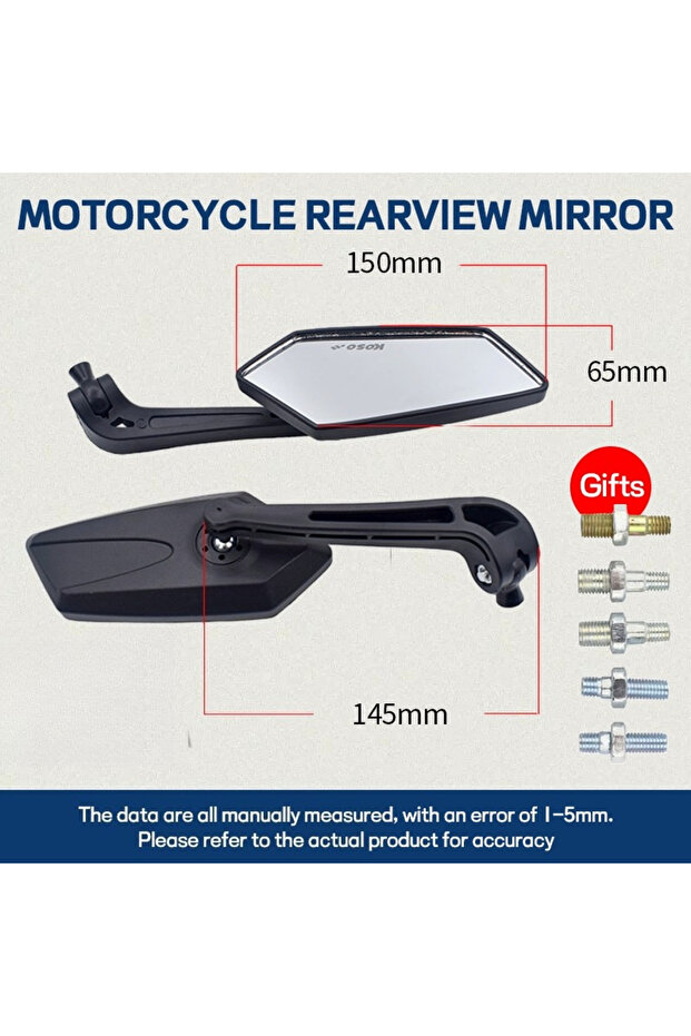 black Motorcycle Handlebar Mirror Rearview Motorcycle Bar End Mirror For Cafe Racer Scooter Motocros