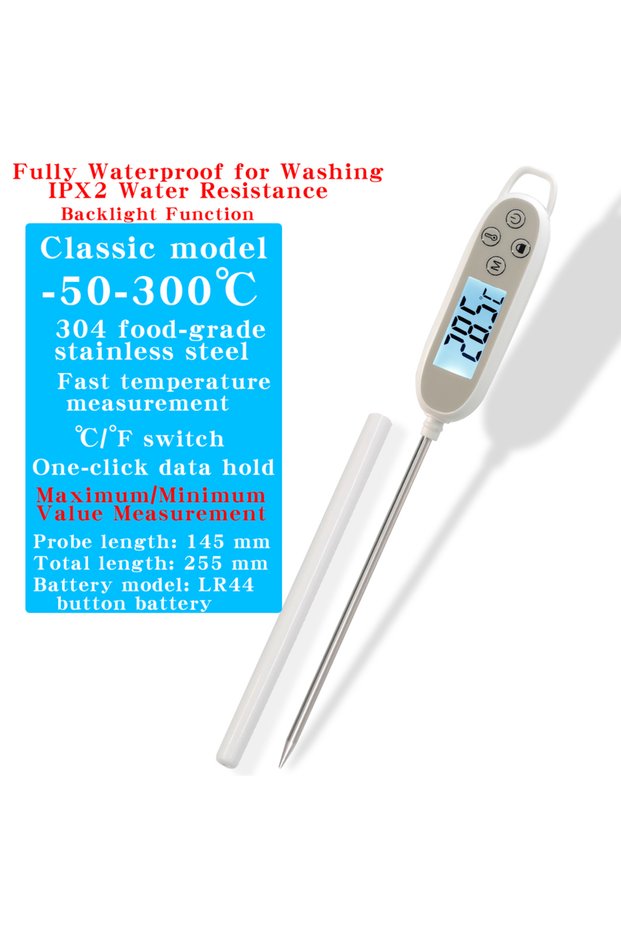 YZ6013S High-Precision Digital Food Thermometer – For Baking, Cooking, and Baby Food, Measures Water