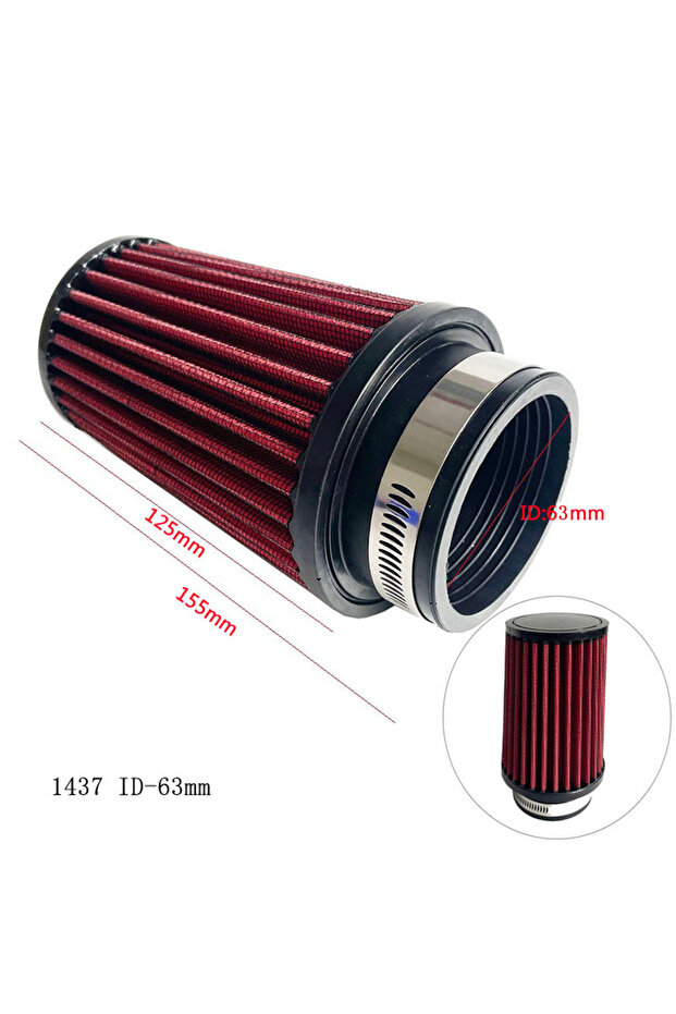 1437 ID-63mm 63mm 70mm 76mm 89mm Air Filter High Flow Cold Air Intake Universal Filters Vehicles Air