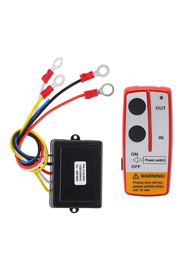 طقم مفتاح تحكم لاسلكي أحمر 12 فولت/24 فولت مع جهاز استقبال ونش - 1