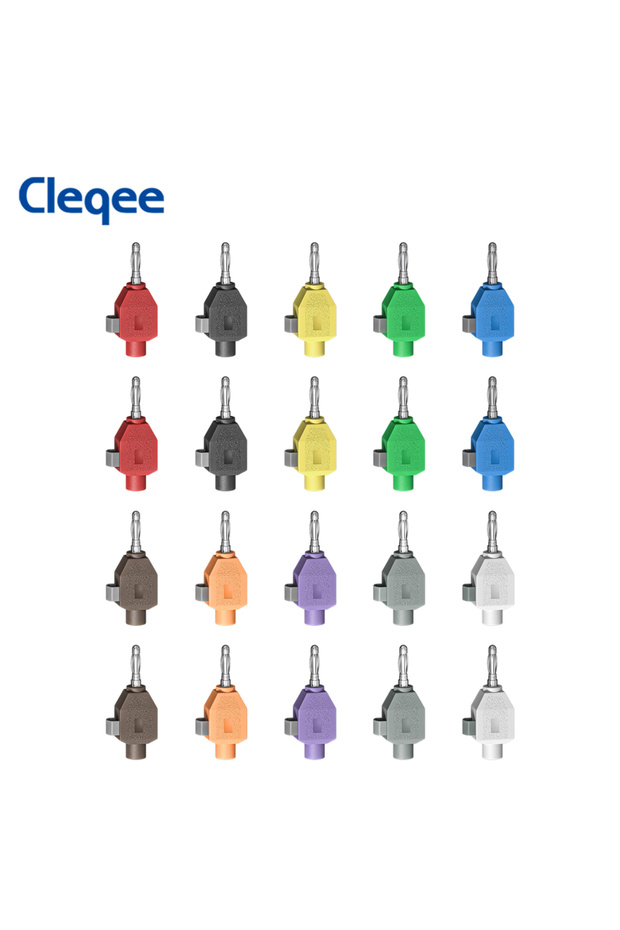 P10067-10C-20PCS Cleqee P10067 4mm Banana Plugs Quick Wiring Connect Banana Connectors for DIY Elect
