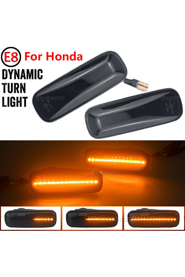 Dynamic Smoked Black Dynamic LED Side Marker Light Turn Signal Indicator Car Accessories For Honda C