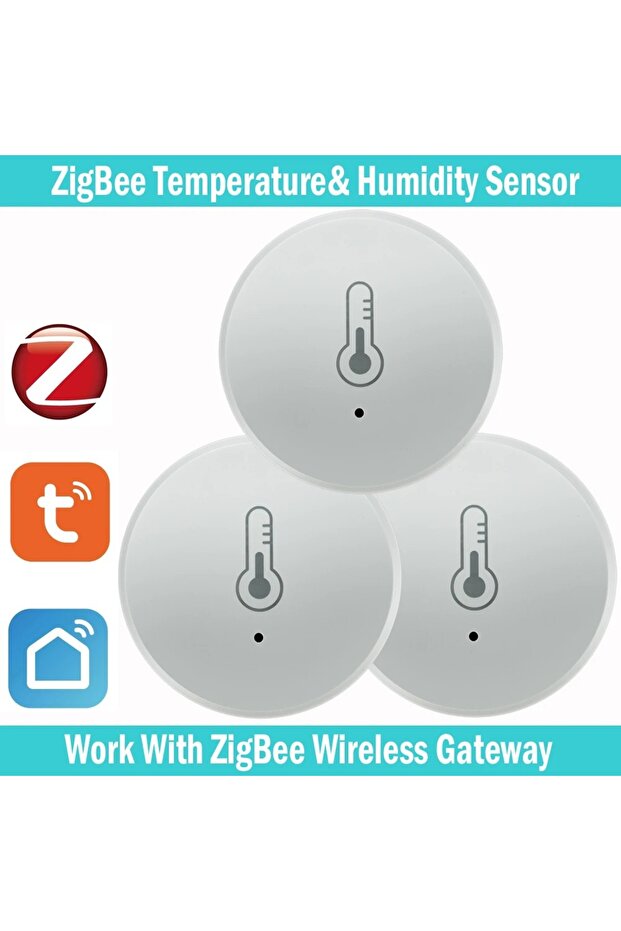 3 قطع من مستشعر درجة الحرارة والرطوبة Tuya Zigbee للتحكم الصوتي ومقياس الرطوبة المنزلي الذكي في الوقت الفعلي