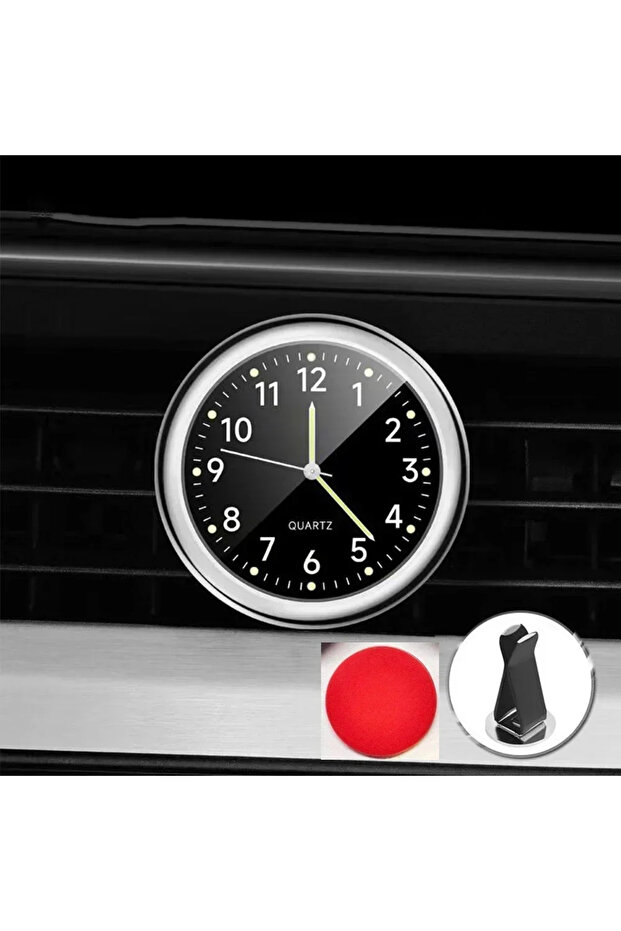 Black Car Clock Luminous Automobiles Internal Stick-On Mini Digital Watch Mechanics Quartz Clocks Au