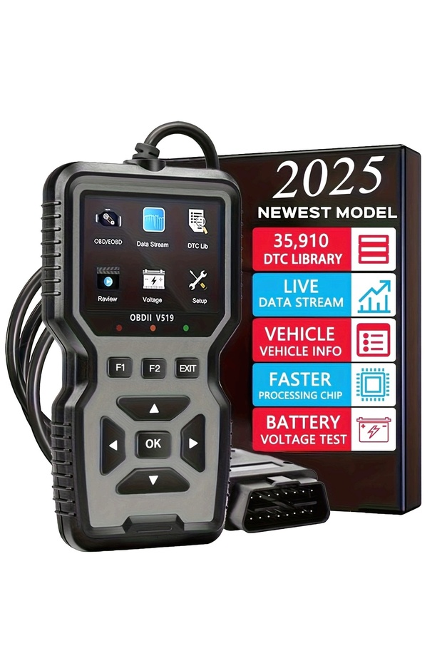 جهاز تشخيص أعطال السيارات من نوع OBD2 من Gray، قارئ أكواد، يدعم تدفق البيانات في الوقت الفعلي، لا يحتاج إلى بطارية، متوافق مع - 1