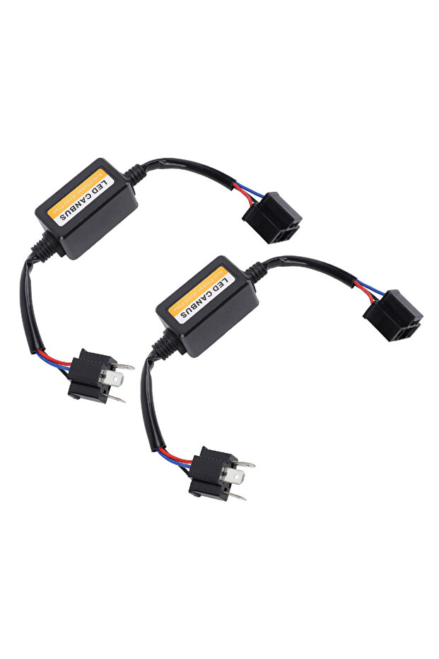 قطعتان من وحدة فك تشفير CANbus LED H4، تعمل بجهد تيار مستمر من 9 إلى 16 فولت، سهلة التركيب والتشغيل، مقاومة لمصابيح LED الأمامية، مزودة بمقاومة فك التشفير. - 3