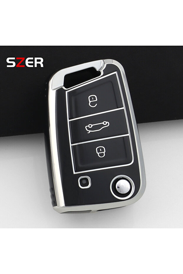 3 BTN Black Case 3 4 Buttons TPU Car Flip Key Case Bag Shell For VW Volkswagen Golf 7 MK7 Tiguan MK2