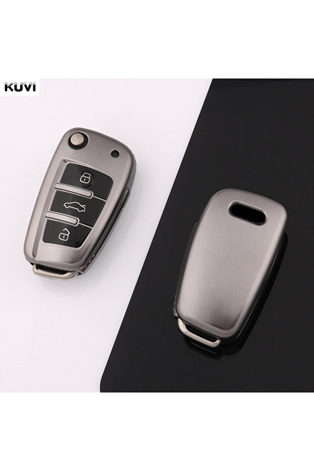 Gun Grey only case NEW TPU Car Flip Key Case Cover Shell For Audi A1 A3 8P 8L A4 A5 B6 B7 A6 A7 C5 C