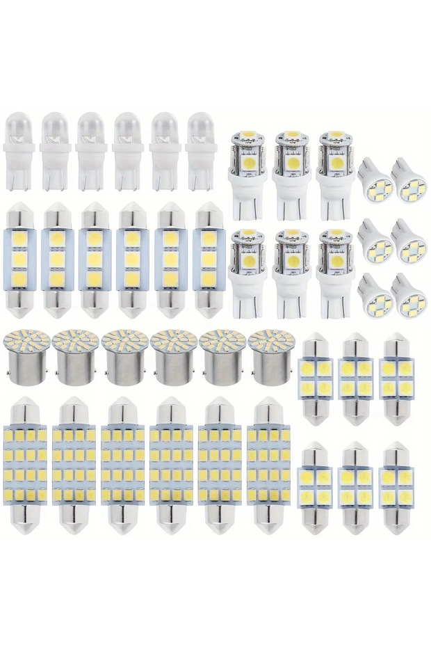 42 قطعة من مصابيح LED الداخلية للسيارة T10 6000K SMD LED بديلة لمصابيح لوحة الترخيص/القراءة