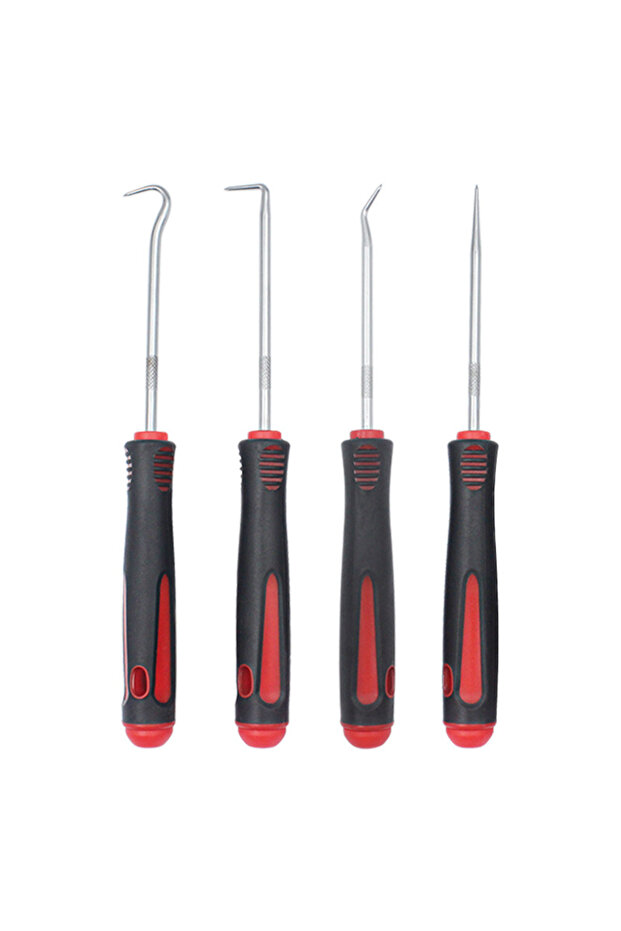 Red 4pcs 135mm Car Auto Vehicle Oil Seal Screwdrivers Set O-Ring Seal Gasket Puller Remover Pick Hoo