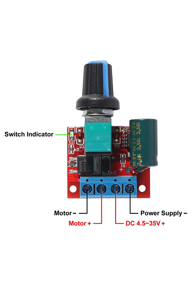 Mini DC Motor PWM Speed Controller,5A Speed Adjustable Switch Module,Variable Voltage Regulator D... - 6