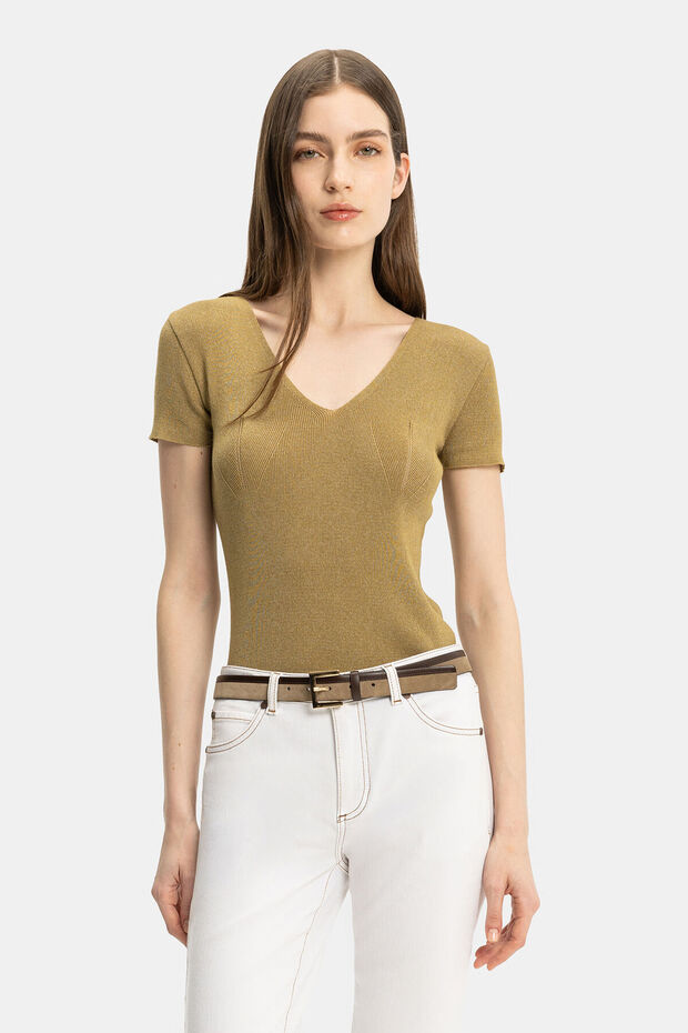 HAKİ V YAKA TRİKO - 5