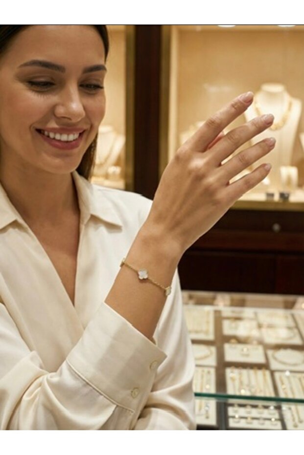 14 Ayar Üç Yoncalı Bileklik - 3