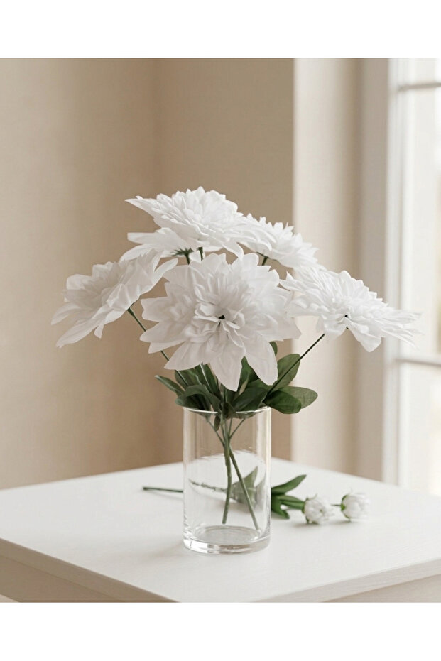 6-Branch White Artificial Star Flower Organization and Decoration Arrangement