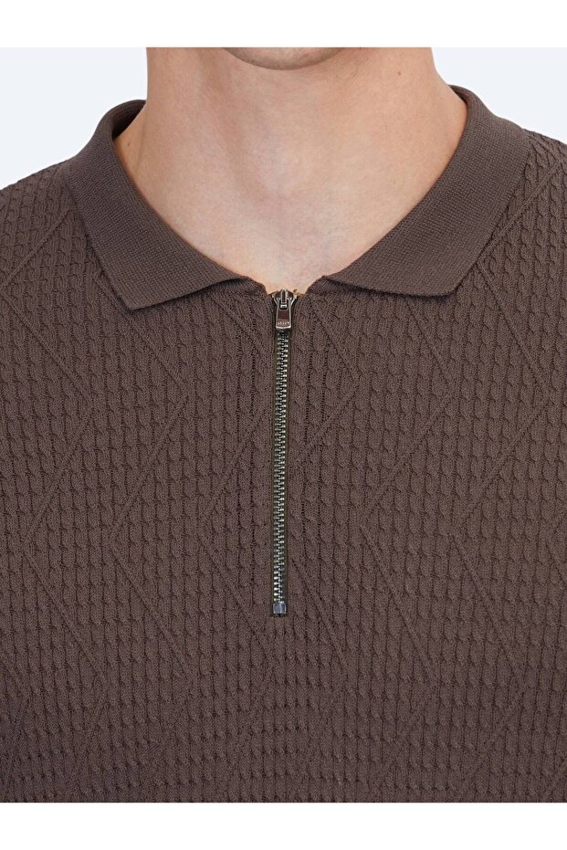 ملابس تريكو بنقشة بنية - 4