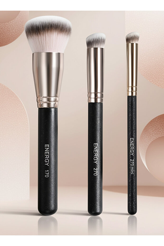 Eyeshadow Brush Set – Foundation & Concealer Brushes (3 pcs)