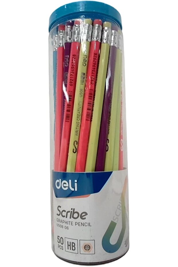 EU50806 Graphite HB Pencil with Eraser 50-Pieces